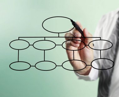 Beyaz tahta üzerinde el çizim grafik