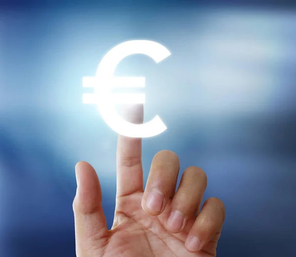 Hand Touch Virtual Icon Money Concept — Stock Photo, Image