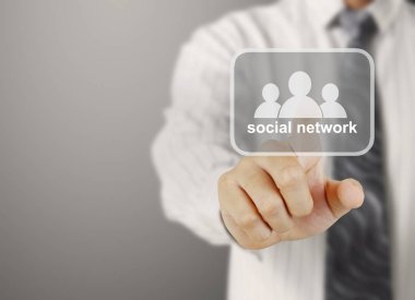 El dokunmatik sanal simge sosyal ağ