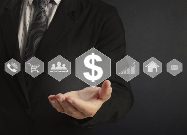 El dokunmatik sanal simge sosyal ağ