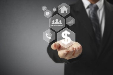 El dokunmatik sanal simge sosyal ağ