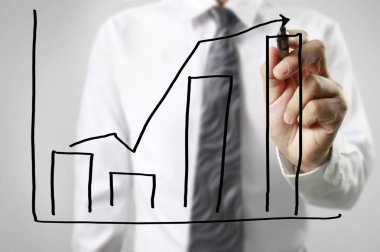 işadamı grafik büyüyen bir grafik çizim