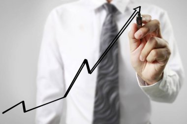 işadamı grafik büyüyen bir grafik çizim