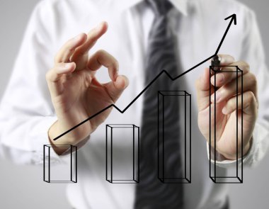 işadamı grafik büyüyen bir grafik çizim