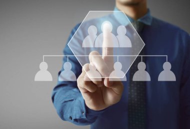 El dokunmatik sanal simge sosyal ağ