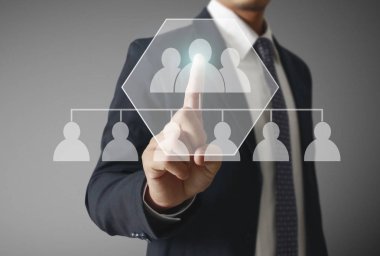 El dokunmatik sanal simge sosyal ağ