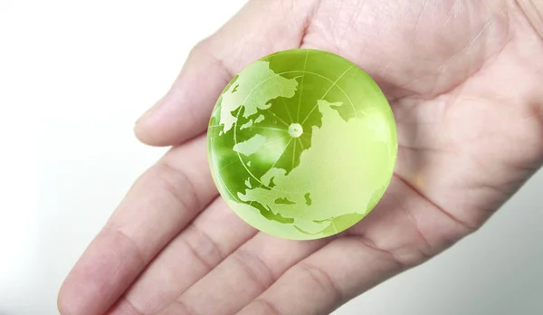 Globo, terra na mão humana. Imagem da Terra fornecida pela Nasa — Fotografia de Stock