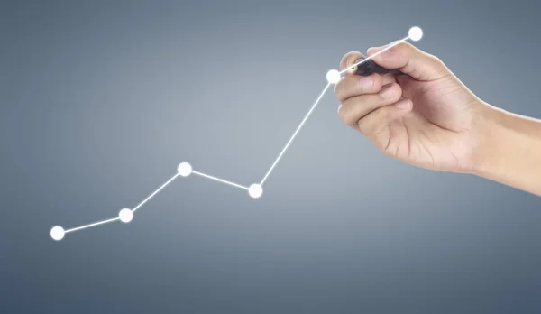 Handzeichnung Diagramm, Diagramm Bestand an Wachstum — Stockfoto