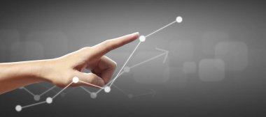 Finansal gösterge muhasebe pazarının grafiklerine elle dokunmak 