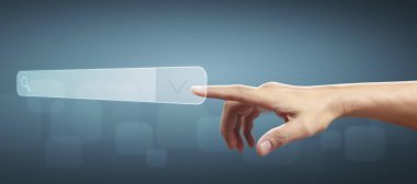 Ellere dokunan düğme ekranı arayüzü küresel bağlantı özel