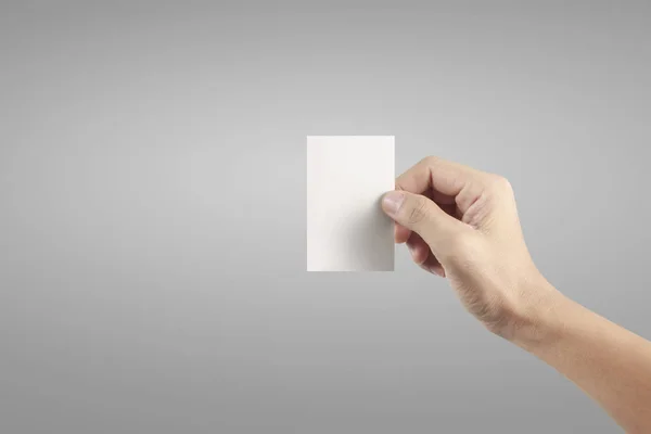 Рука тримає віртуальну картку з вашою. Ізольовані — стокове фото