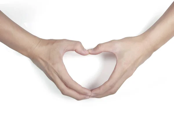 Ruce držící červené srdce .health darování koncepty — Stock fotografie