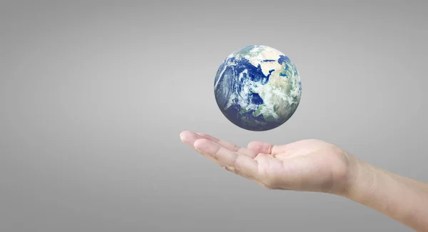 Globe ,earth in human hand, . Earth image provided by Nasa — Stock Photo, Image