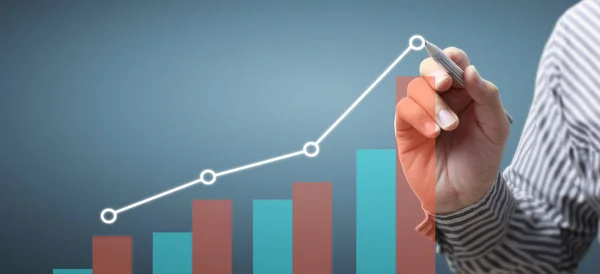 Handritning diagram, diagram lager av tillväxt — Stockfoto