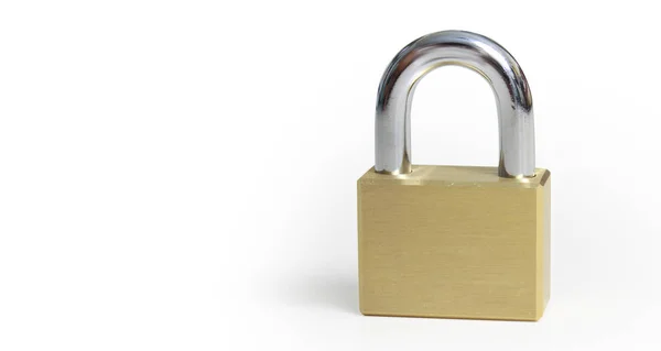 Lock fehér háttér védelem koncepció biztonság — Stock Fotó