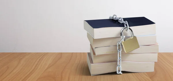 Censorship concept with books protection concept security — Stock Photo, Image