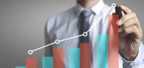 Hand drawing  chart, graph stock of growth — Stock Photo, Image