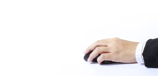 Hand haltende Computermaus. Technologie-Netzwerk — Stockfoto