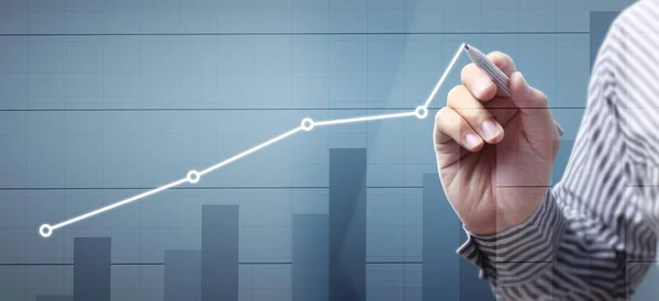 Handritning diagram, diagram lager av tillväxt — Stockfoto