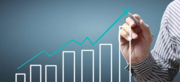 Hand drawing  chart, graph stock of growth — Stock Photo, Image