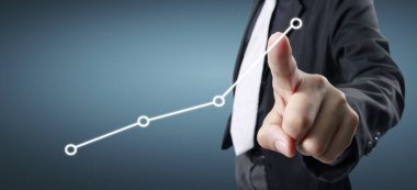 Finansal gösterge muhasebe pazarının grafiklerine elle dokunmak 