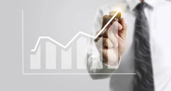 Hand drawing  chart, graph stock of growt — Stock Photo, Image