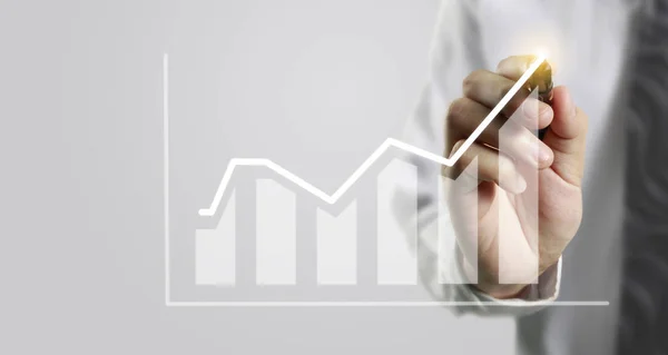 Kézrajz diagram, görbe állomány növedék — Stock Fotó