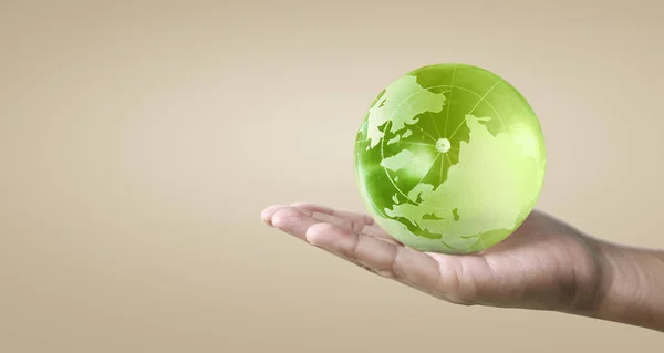 Globe ,earth in human hand. Earth image provided by Nasa — Stock Photo, Image