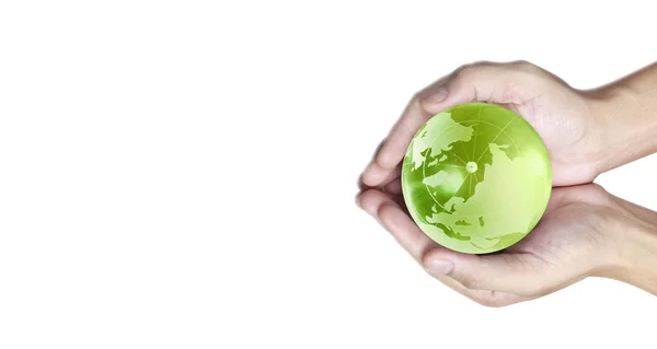 Globe ,earth in human hand. Earth image provided by Nasa — Stock Photo, Image