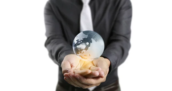 Globus, Erde in Menschenhand. Erdbild von nasa — Stockfoto