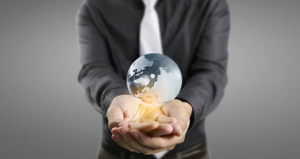 Földgömb, föld az emberi kéz. A NASA által biztosított föld kép — Stock Fotó