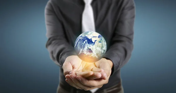 Globe ,earth in human hand. Earth image provided by Nasa Stock Photo