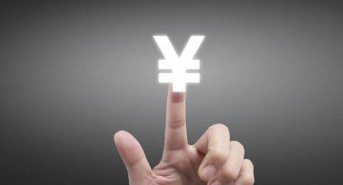 Eldeki para simgesi iş adamı modern düğmeler