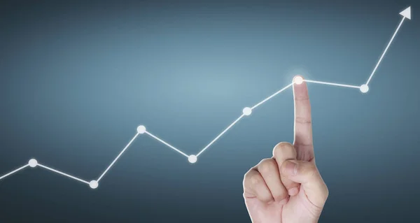 Berühren Einer Grafik Des Finanzindikators Und Des Marktwirtschaftlichen Analysediagramms Mit — Stockfoto