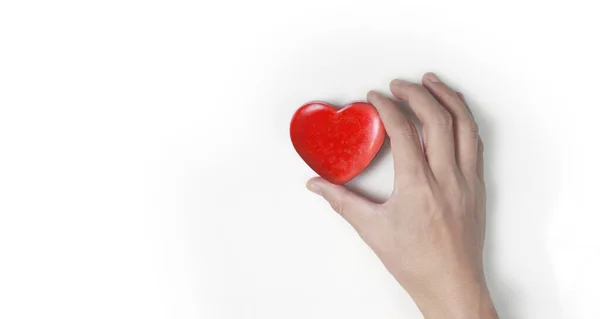 Hands Holding Red Heart Heart Health Donation Concepts — Stock Photo, Image