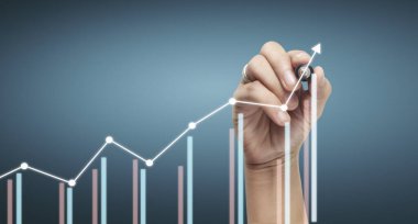 El çizimi bir tablo, büyümenin grafiği