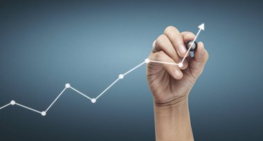 El çizimi bir tablo, büyümenin grafiği