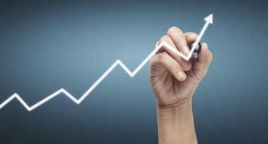 El çizimi bir tablo, büyümenin grafiği