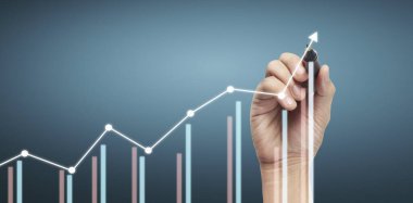 El çizimi bir tablo, büyümenin grafiği