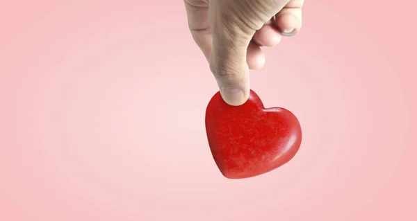 Mains Tenant Cœur Rouge Santé Cardiaque Concepts Dons — Photo