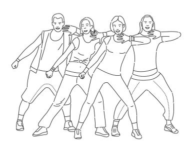 dansçılar vektör çizim grup