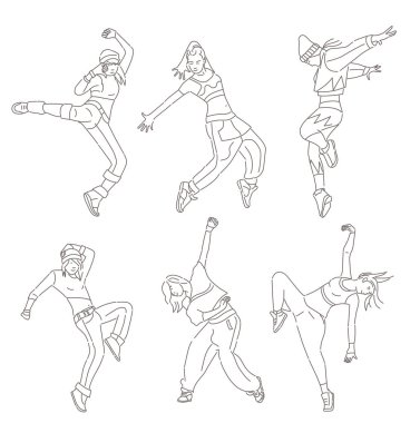 dansçılar vektör çizim grup