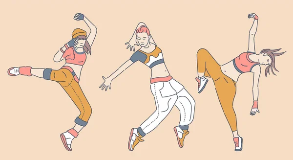 Grupo Bailarines Vector Ilustración — Archivo Imágenes Vectoriales