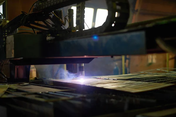 Interieur Van Afdeling Van Productie Van Moderne Fabriek Laser Snijden — Stockfoto