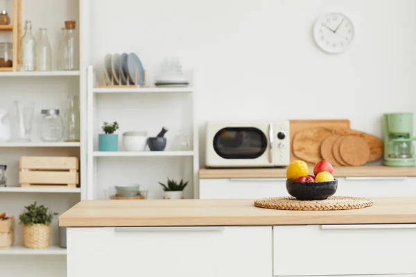 Hintergrundbild Zeitgenössischer Kücheneinrichtung Mit Minimalem Design Und Holzelementen Kopierraum — Stockfoto