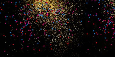 Altın parıltılı siyah arkaplan. Bulanık etki. Festivalsel arkaplan veya proje kavramı. Boşluğu kopyala