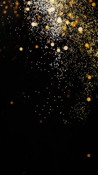 Black Background Golden Sparkles Blurred Effect Concept Festive Background Project — Stock Photo, Image