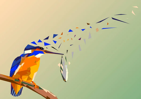 kuş gagası mozaik multico balık ile dal arası kingfisher