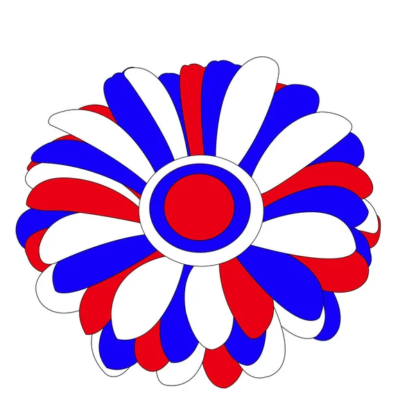 Une fleur peinte aux couleurs du drapeau russe, une gerbera en — Image vectorielle