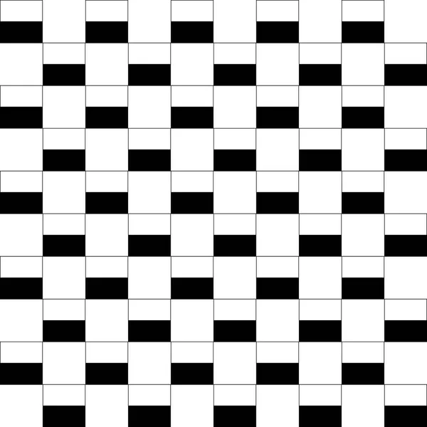 Patrón abstracto, azulejo, patrón blanco y negro, rectángulos — Vector de stock